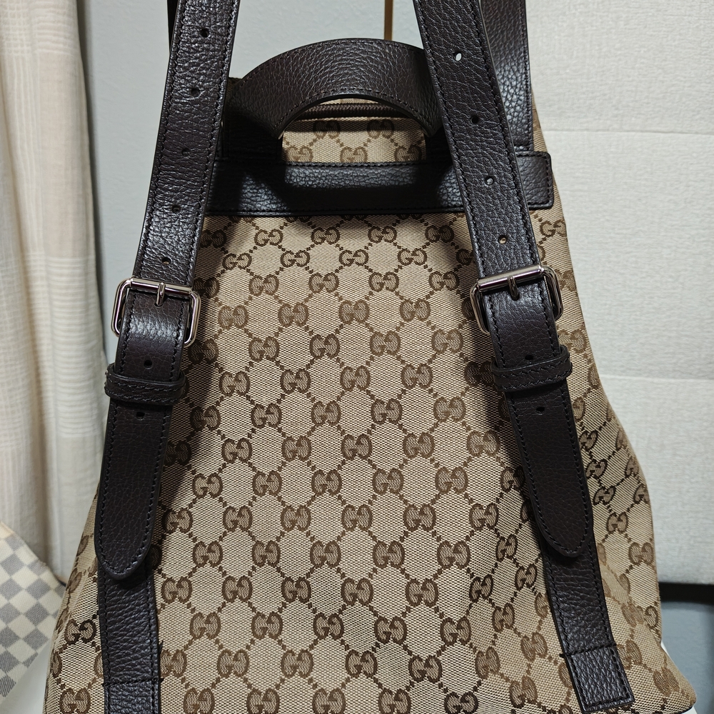 Gucci Brown Monogram Drawstring Backpack - image 4
